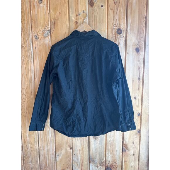 Wrangler Women’s Black Pearl Snap Button Down Shirt Size Large Western Rodeo - Picture 6 of 6